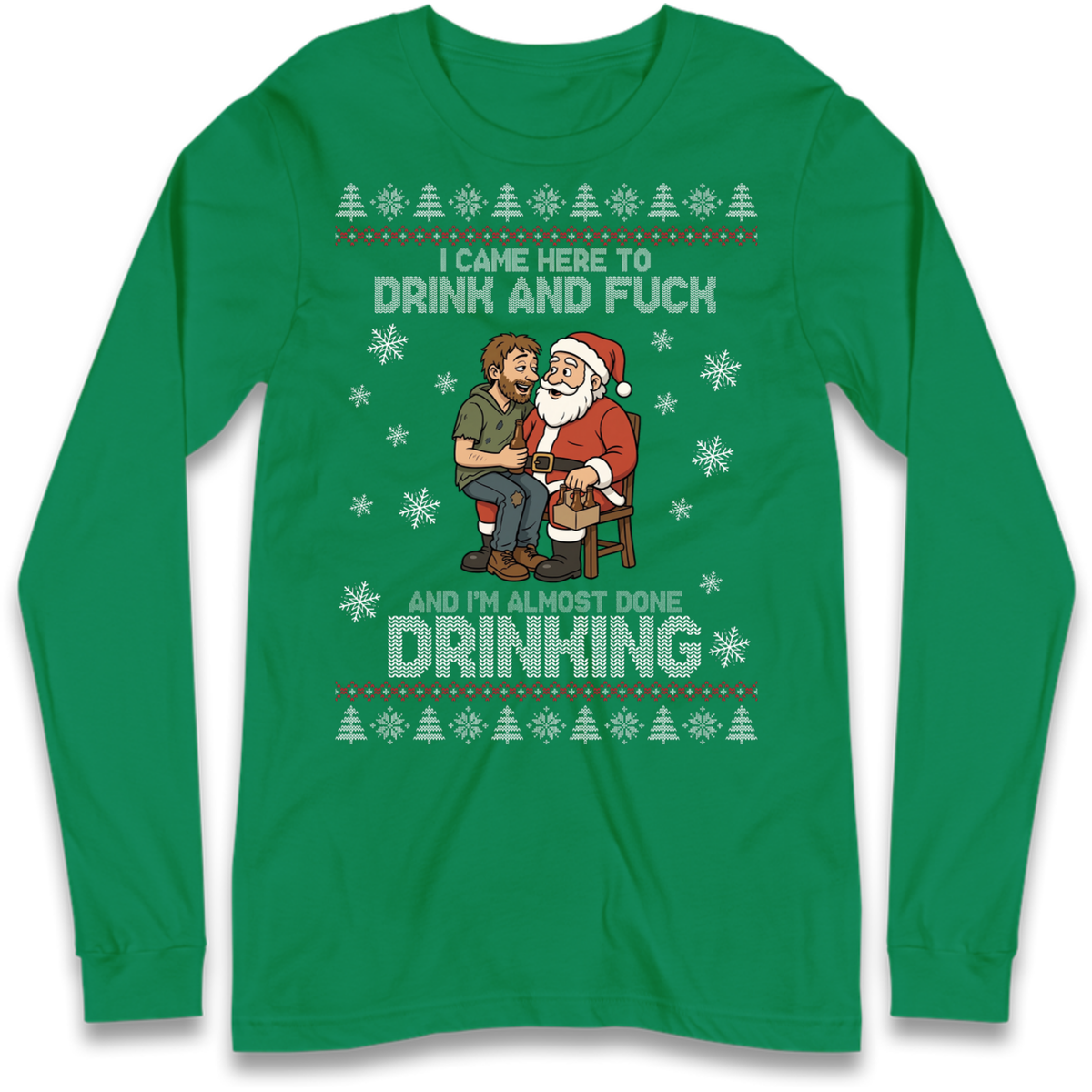 Rude Santa Graphic Long Sleeve T-Shirt