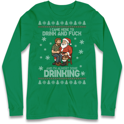 Rude Santa Graphic Long Sleeve T-Shirt
