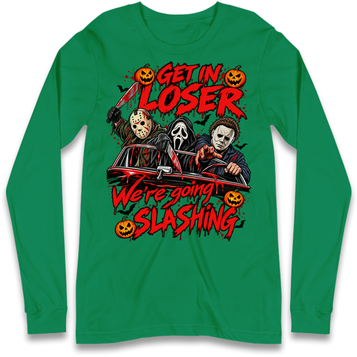 Retro Horror Movie Halloween Slasher Villains Long Sleeve T-Shirt