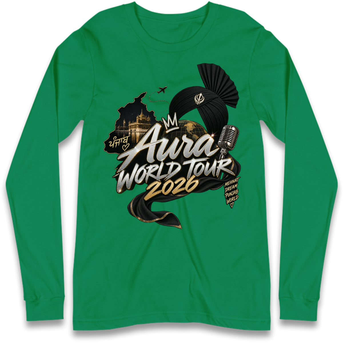 Diljit Dosanjh Aura World Tour 2026 Long Sleeve T-Shirt