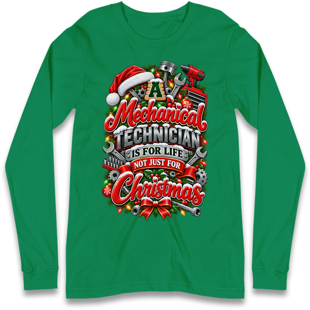 Mechanical Technician Christmas Long Sleeve T-Shirt
