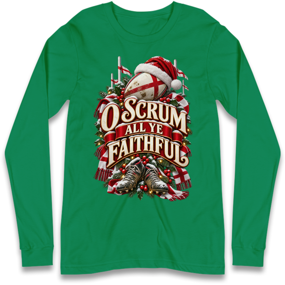 England Rugby Christmas Long Sleeve T-Shirt