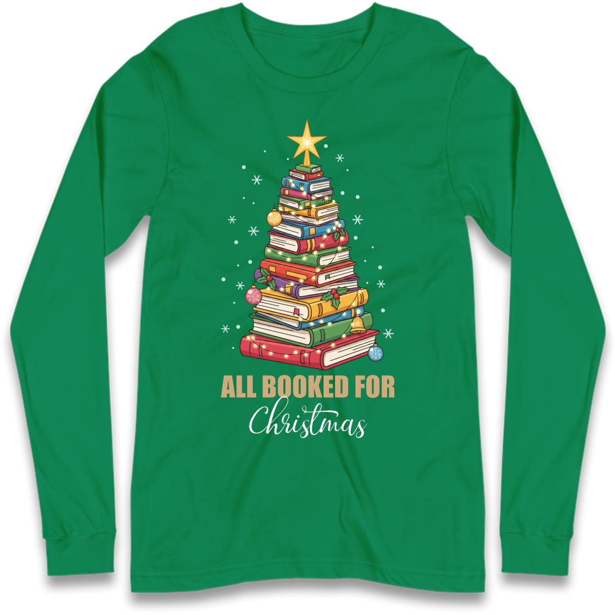 Book Tree Christmas Long Sleeve T-Shirt