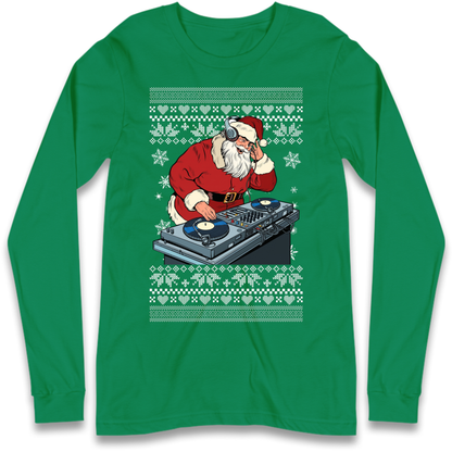 DJ Santa Christmas Long Sleeve T-Shirt
