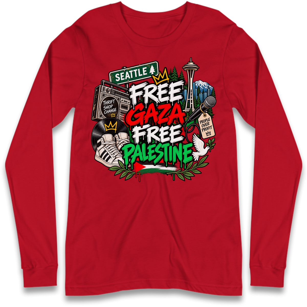 Macklemore Ed Sheeran Tour Palestine Long Sleeve T-Shirt