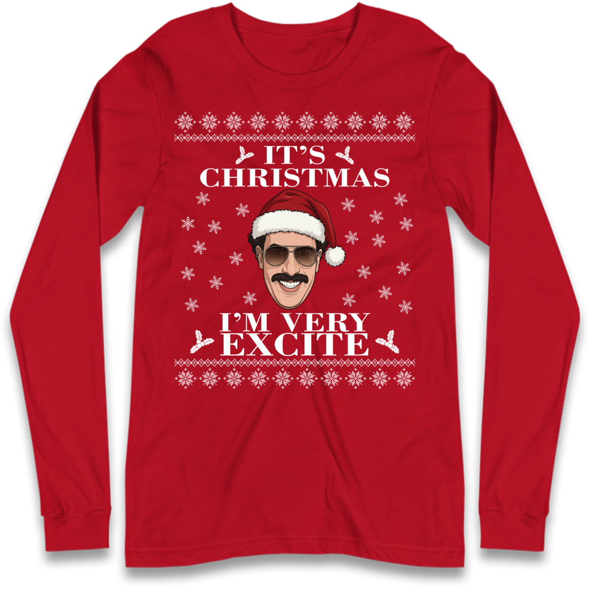 I Very Excite Christmas Long Sleeve T-Shirt