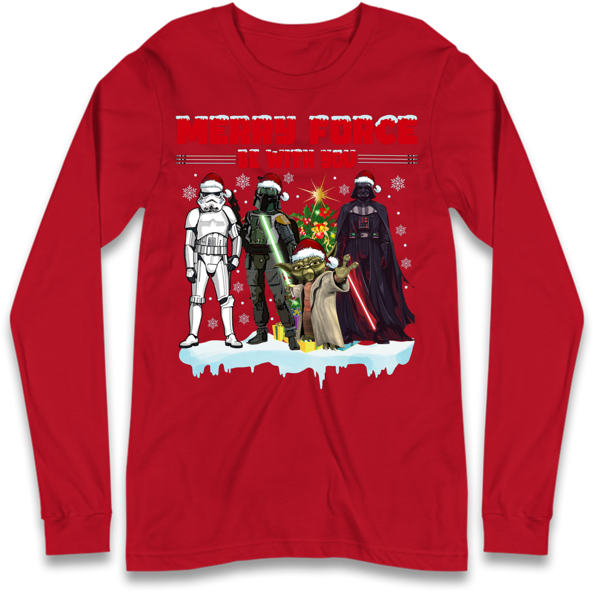 Merry Force Be With You Christmas Long Sleeve T-Shirt