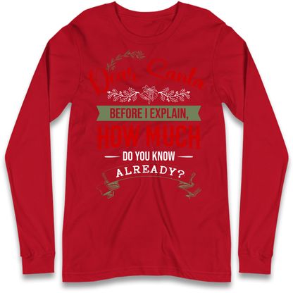naughty christmas outfit Long Sleeve T-Shirt