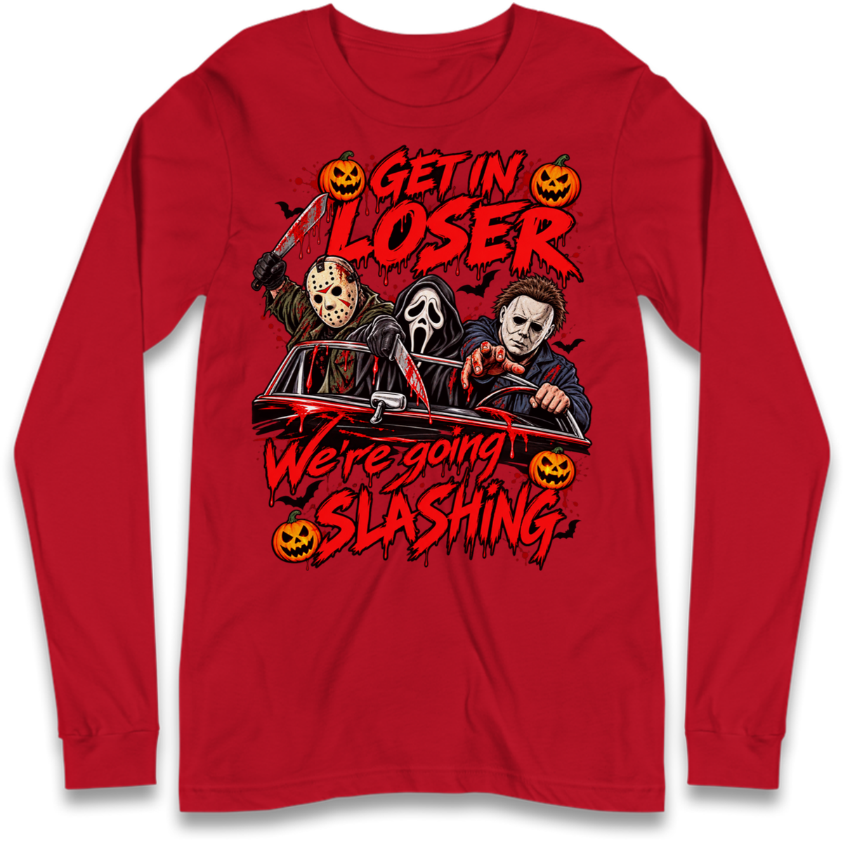 Retro Horror Movie Halloween Slasher Villains Long Sleeve T-Shirt