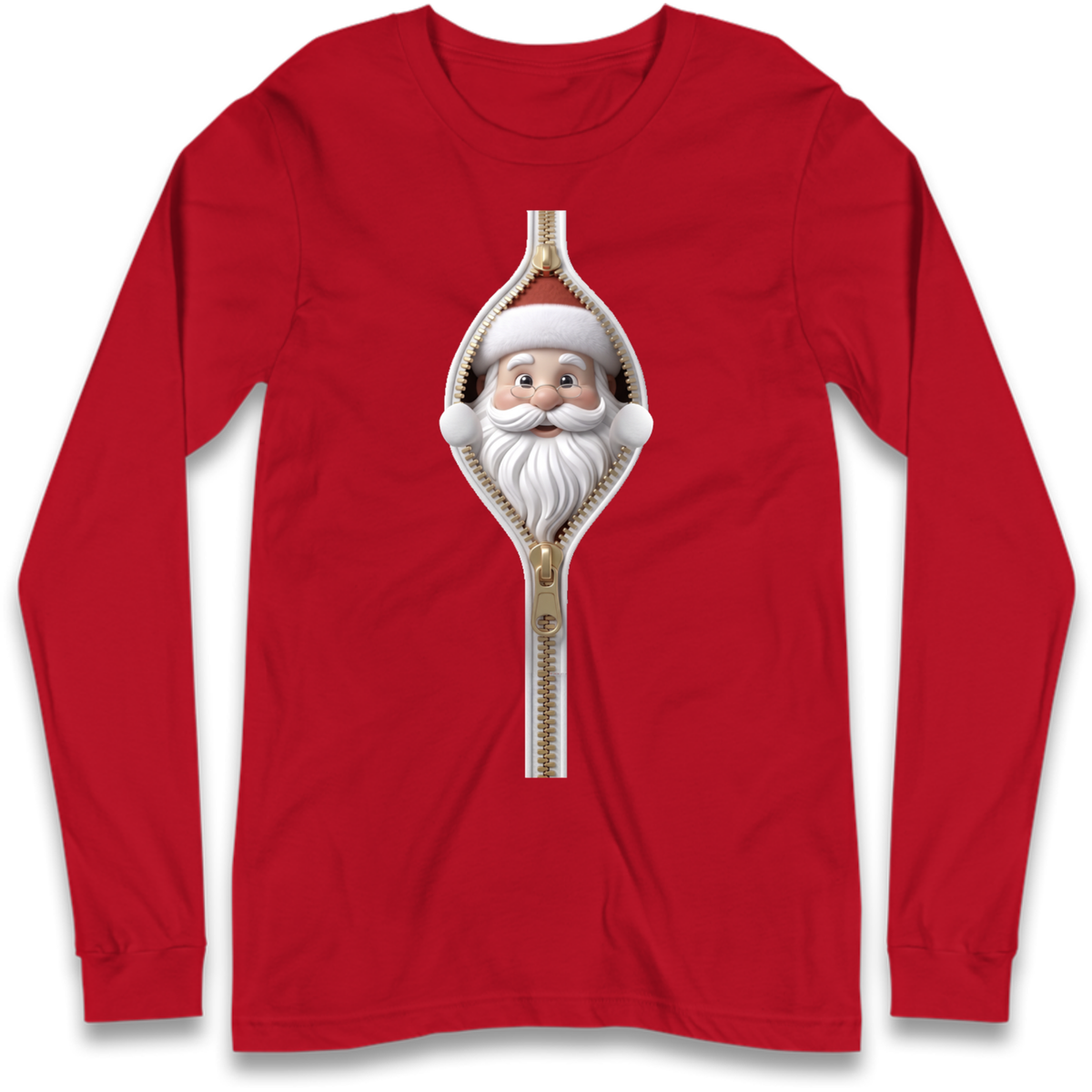 Santa Face Novelty Long Sleeve T-Shirt