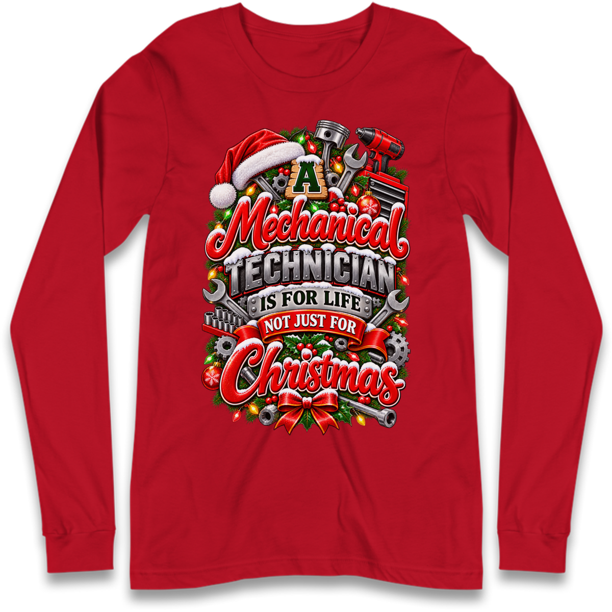 Mechanical Technician Christmas Long Sleeve T-Shirt
