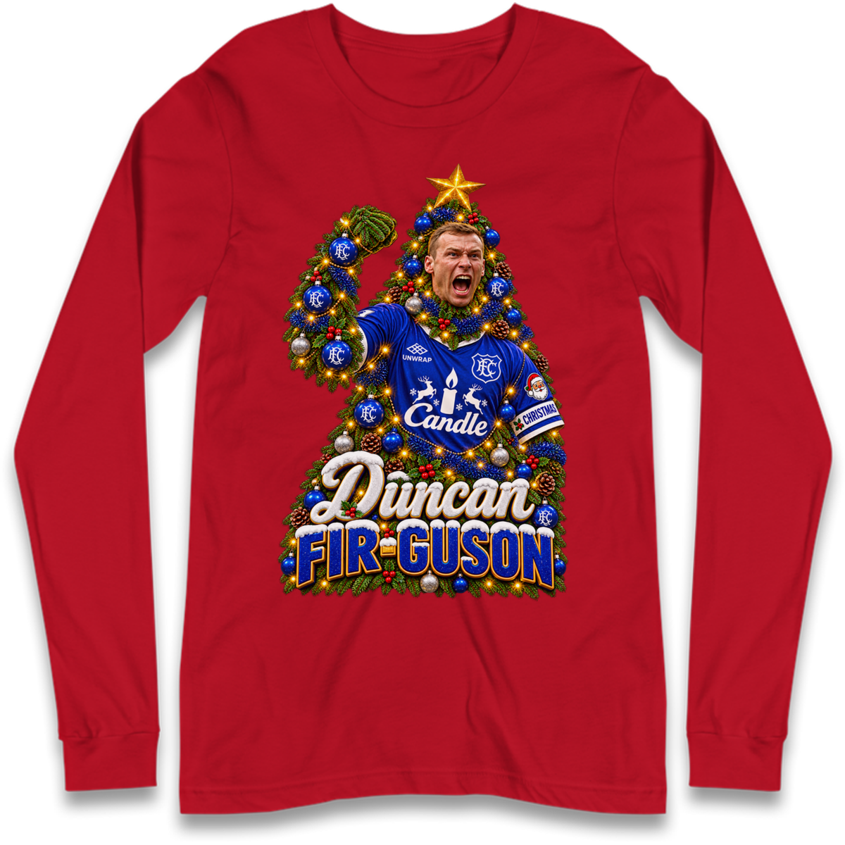 Duncan Ferguson Everton Christmas Long Sleeve T-Shirt