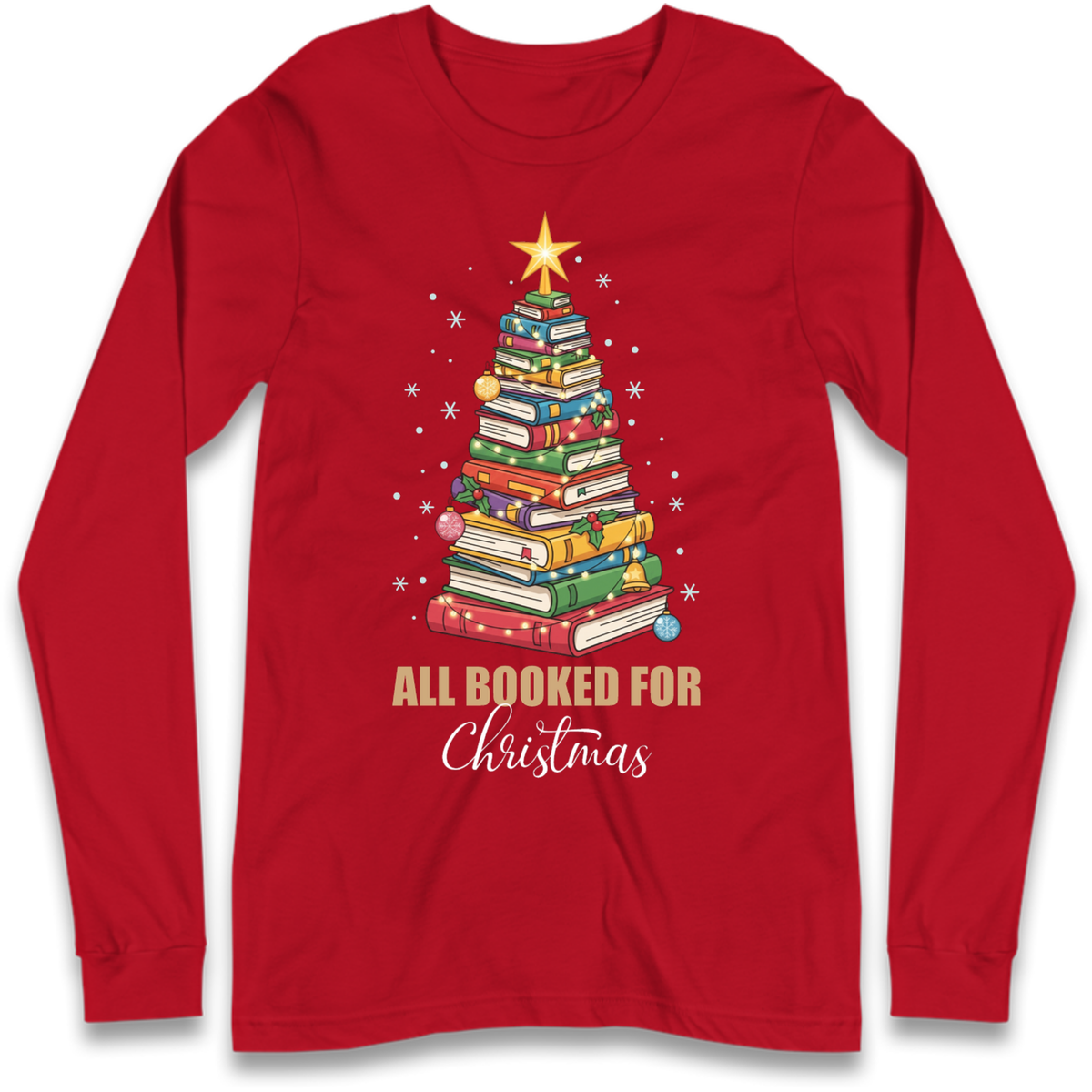 Book Tree Christmas Long Sleeve T-Shirt