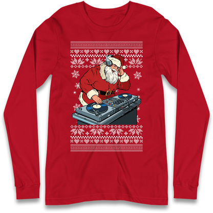 DJ Santa Christmas Long Sleeve T-Shirt