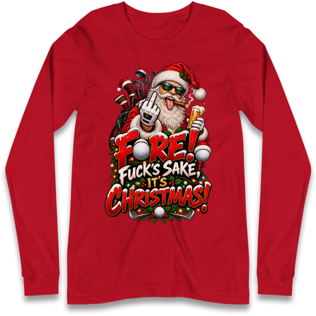 Rude Golf Christmas Long Sleeve T-Shirt