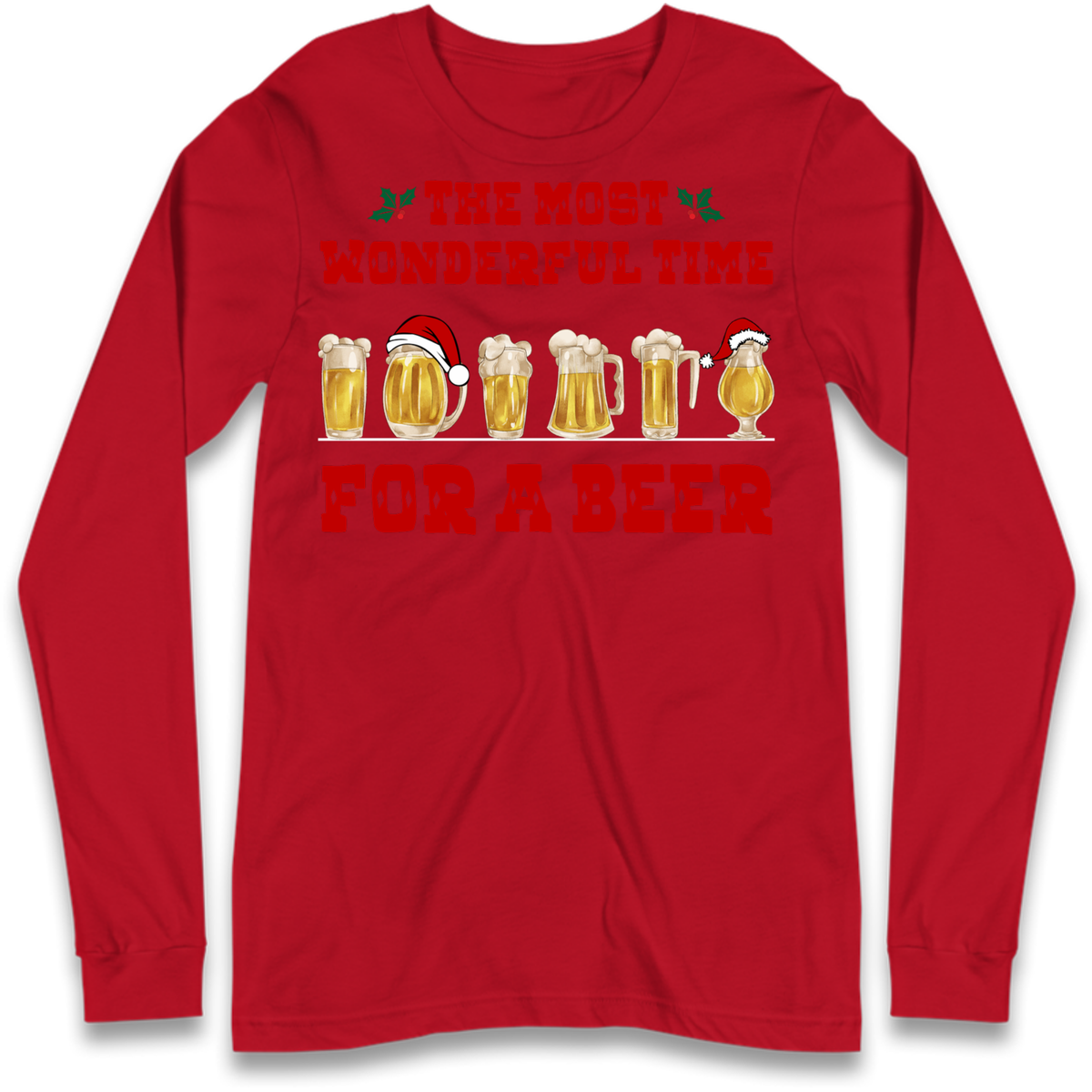 Festive Pint Graphic Long Sleeve T-Shirt