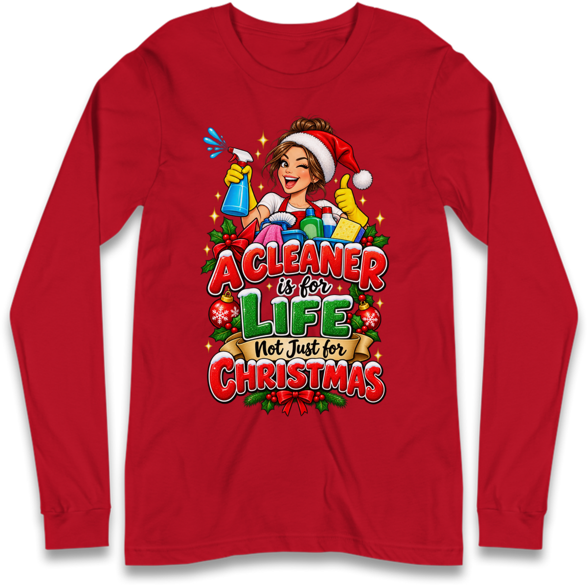 Cleaner Christmas Long Sleeve T-Shirt