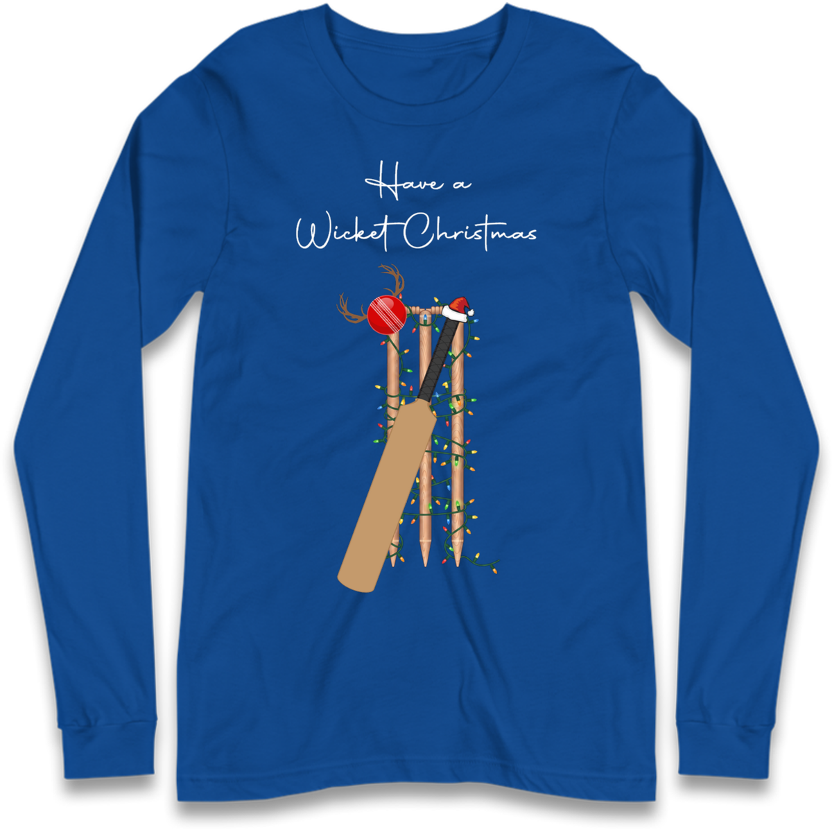 Cricket Bat Graphic Christmas Long Sleeve T-Shirt