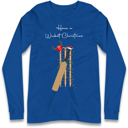 Cricket Bat Graphic Christmas Long Sleeve T-Shirt