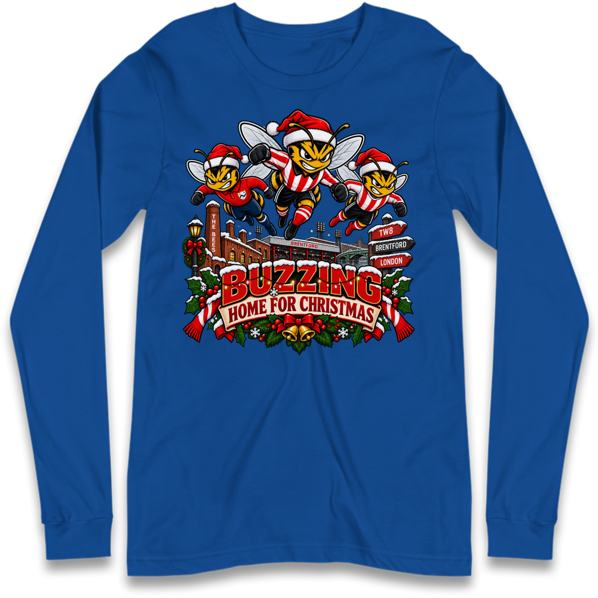 Brentford Football Christmas Long Sleeve T-Shirt