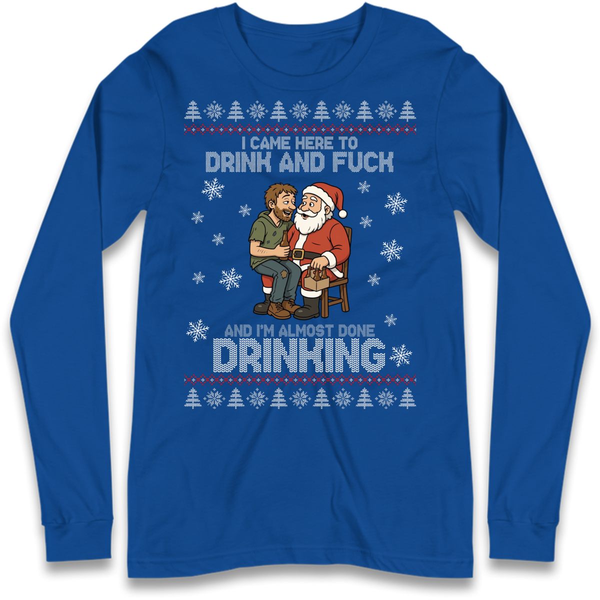 Rude Santa Graphic Long Sleeve T-Shirt