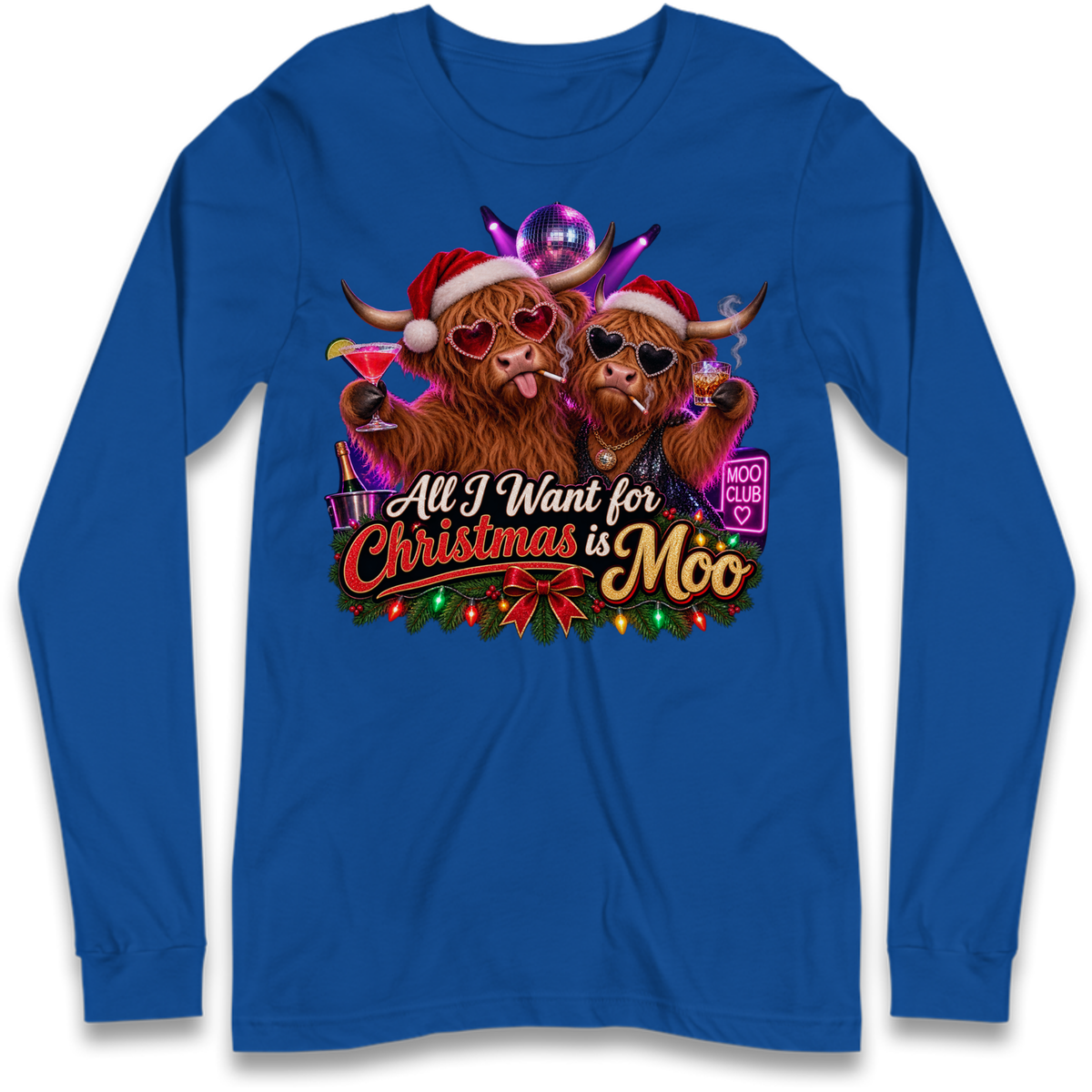 Highland Cow Christmas Long Sleeve T-Shirt