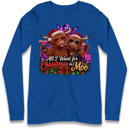 Highland Cow Christmas Long Sleeve T-Shirt