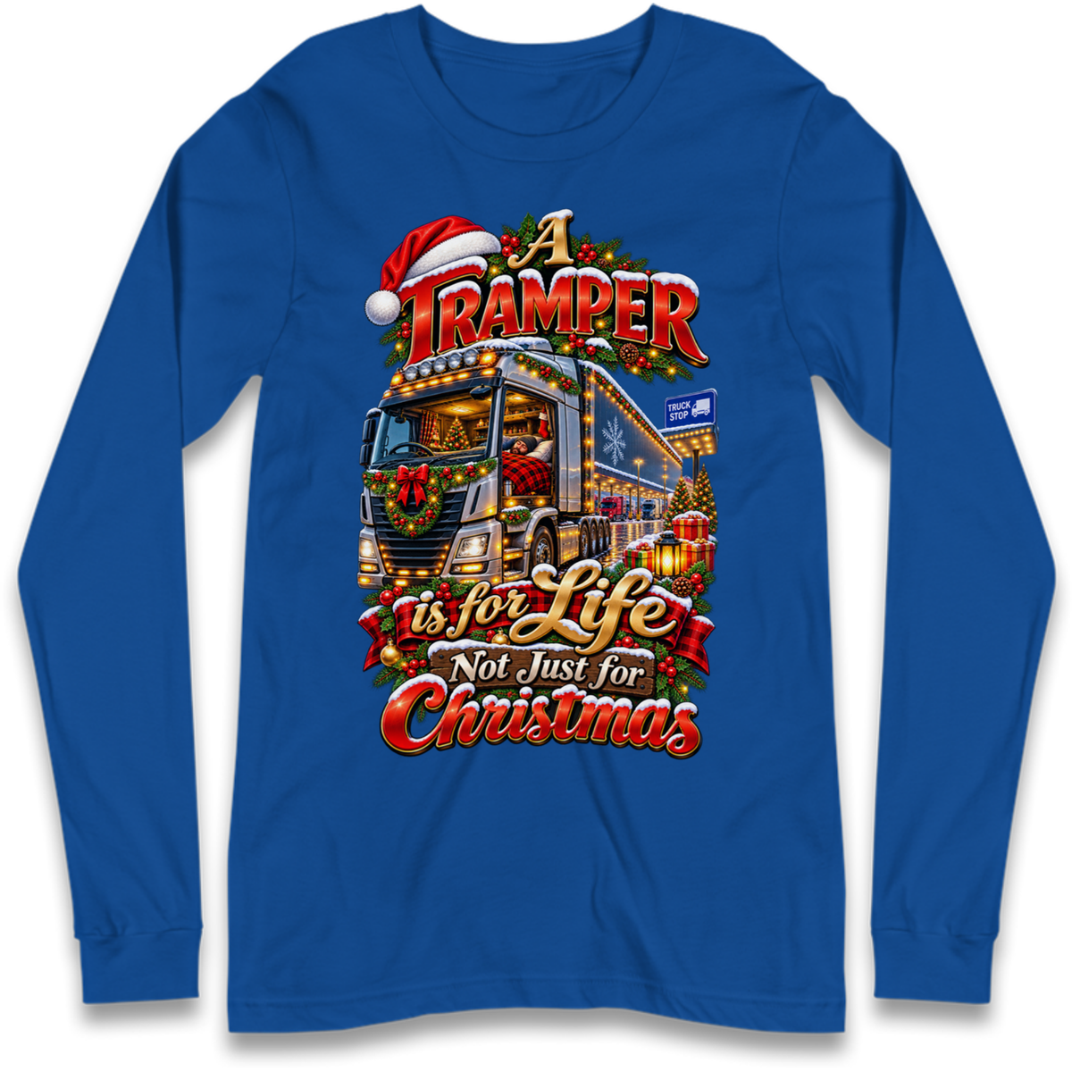 Trucker Christmas Long Sleeve T-Shirt