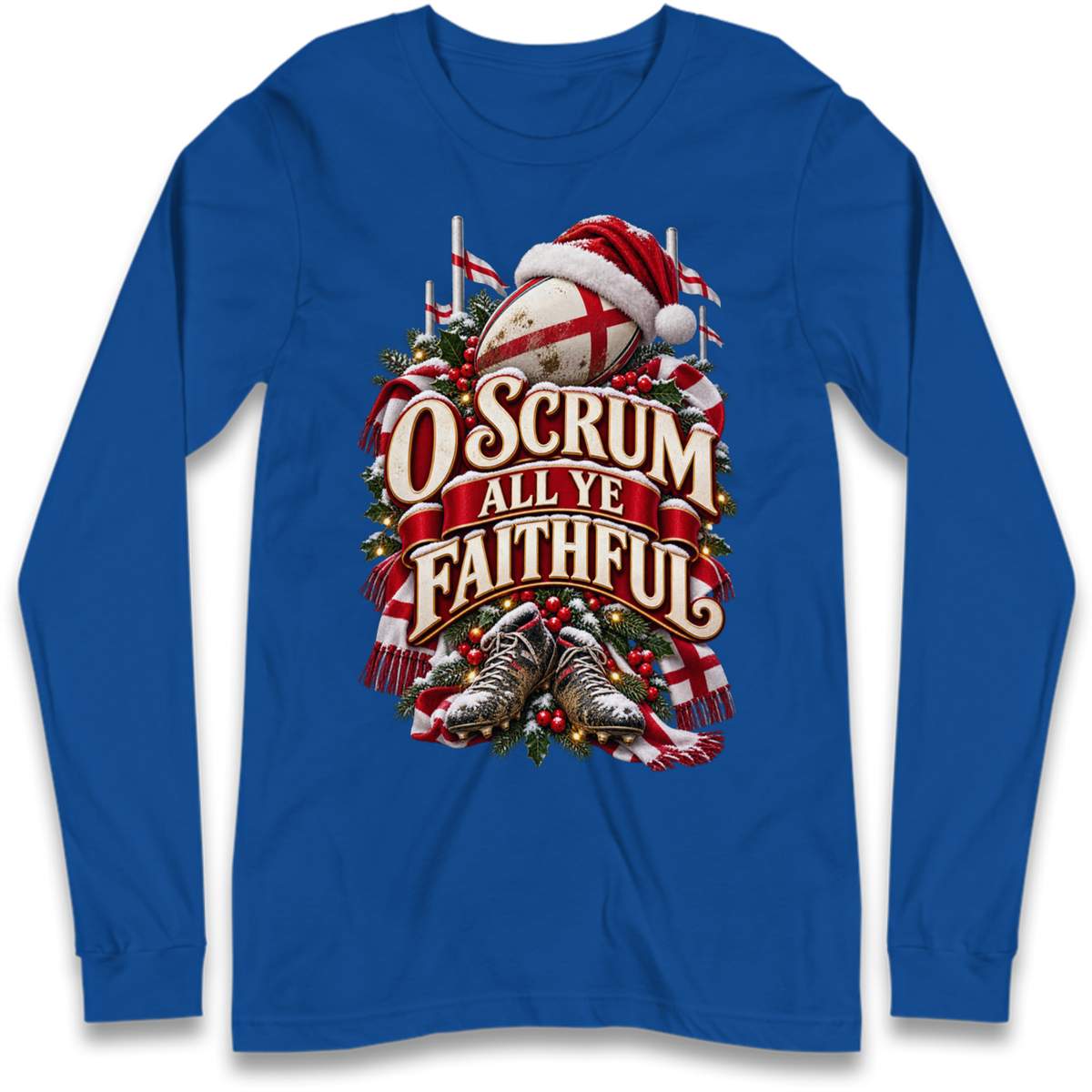 England Rugby Christmas Long Sleeve T-Shirt