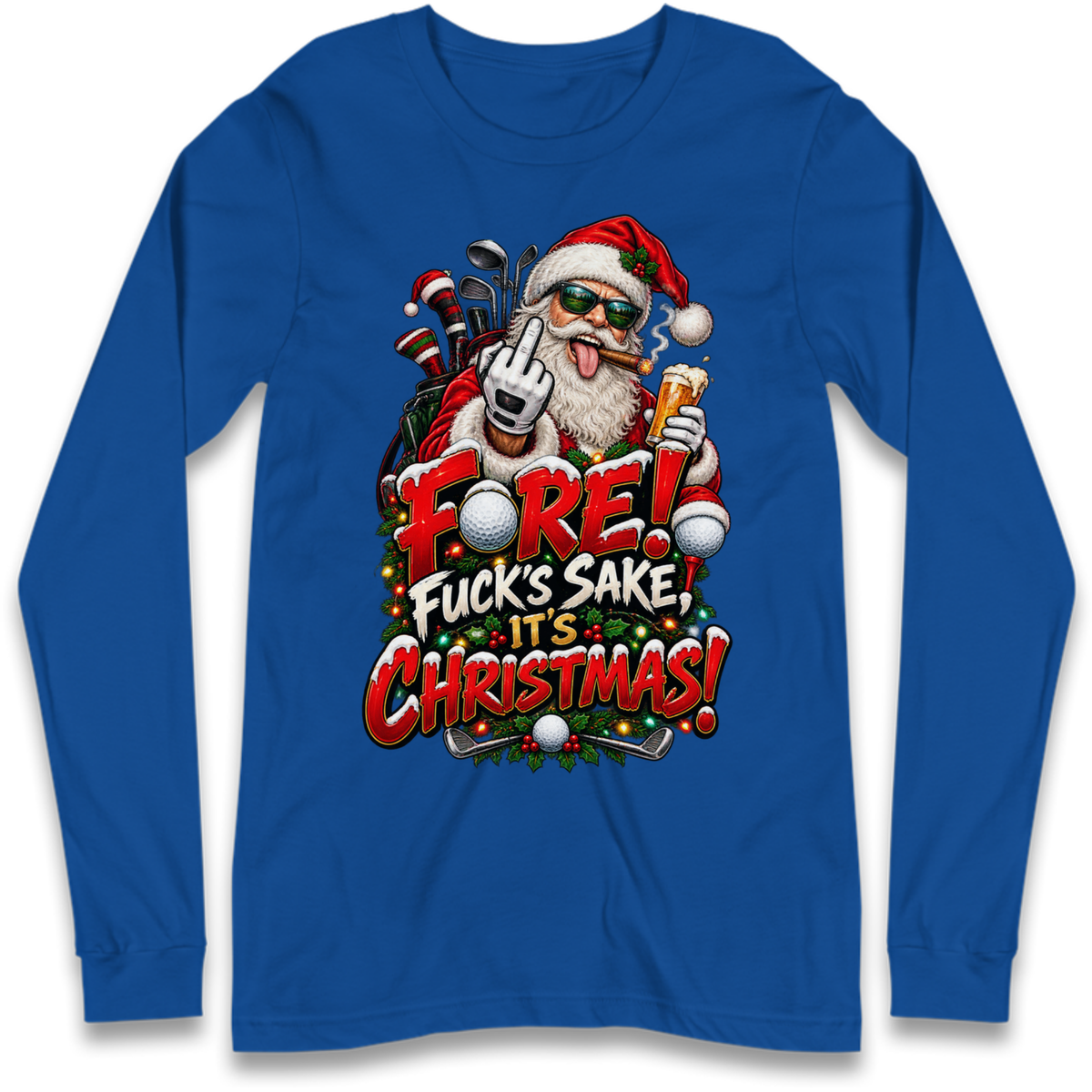 Rude Golf Christmas Long Sleeve T-Shirt