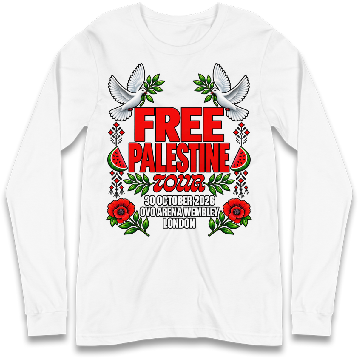 Macklemore and Friends Free Palestine Tour Long Sleeve T-Shirt