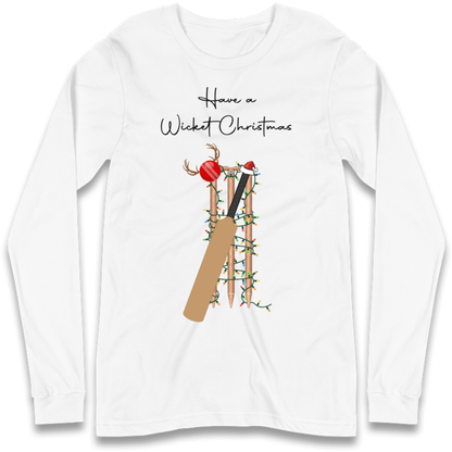 Cricket Bat Graphic Christmas Long Sleeve T-Shirt