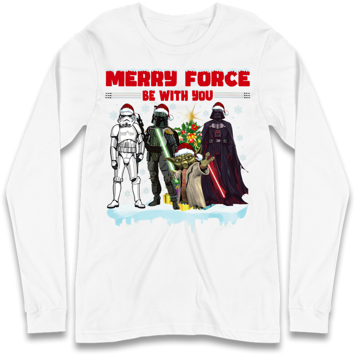 Merry Force Be With You Christmas Long Sleeve T-Shirt