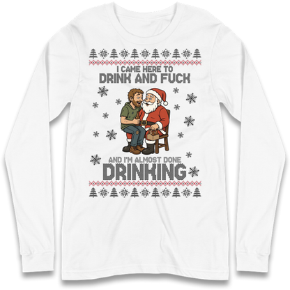 Rude Santa Graphic Long Sleeve T-Shirt