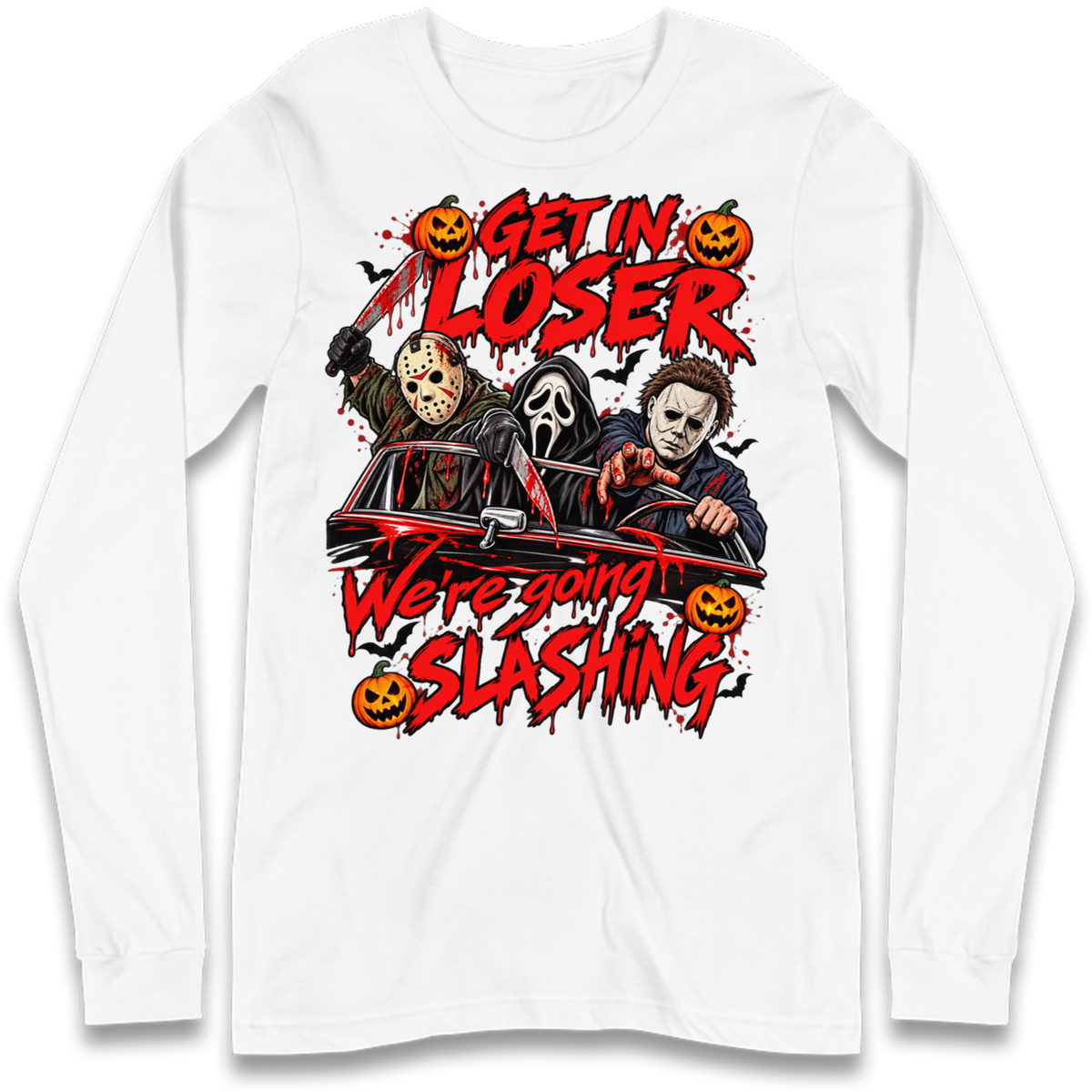 Retro Horror Movie Halloween Slasher Villains Long Sleeve T-Shirt