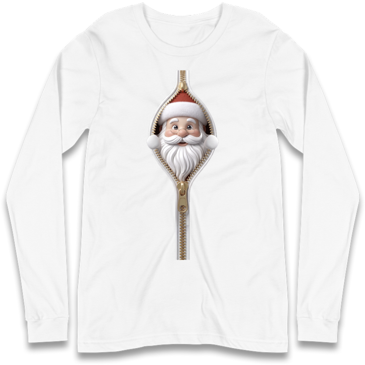 Santa Face Novelty Long Sleeve T-Shirt