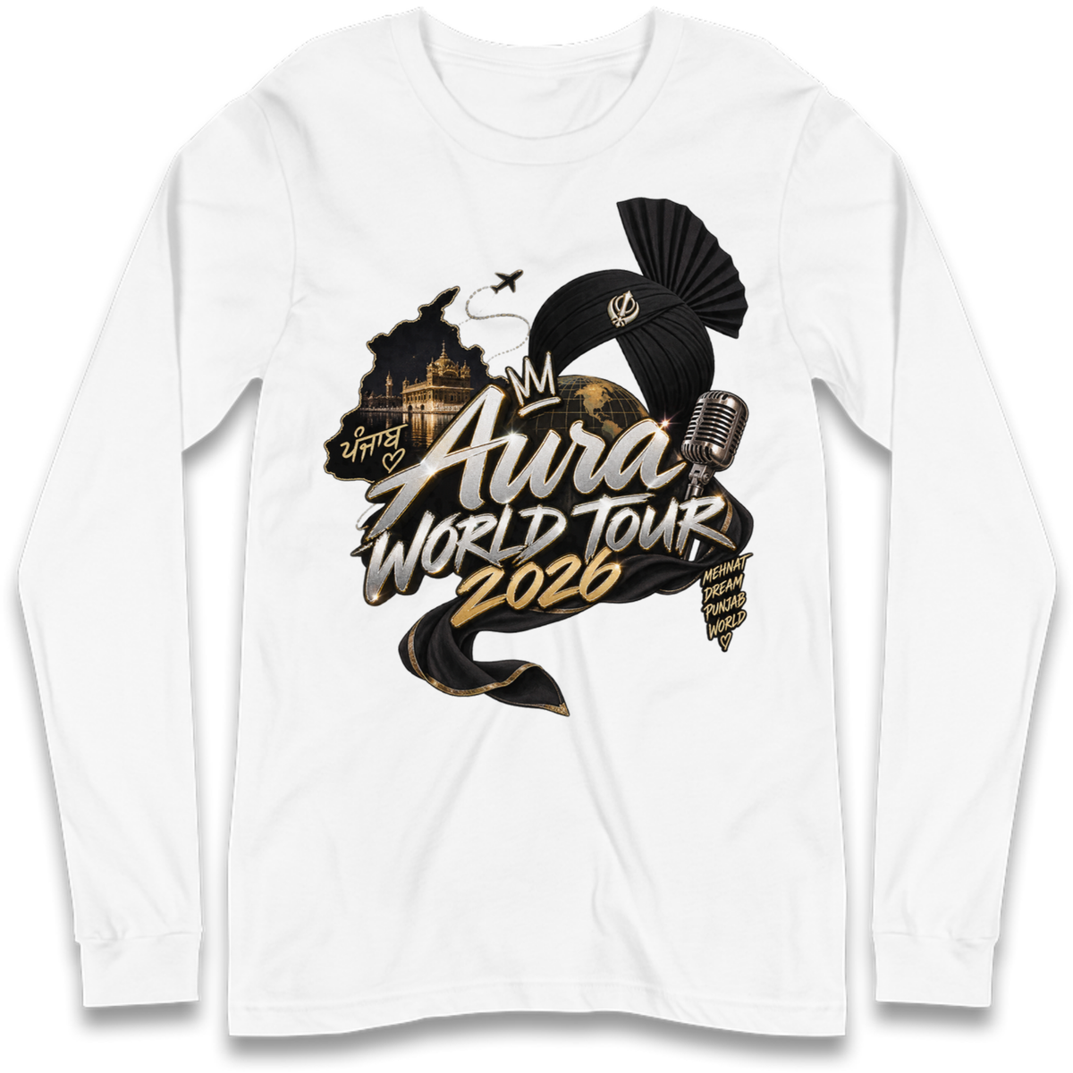 Diljit Dosanjh Aura World Tour 2026 Long Sleeve T-Shirt