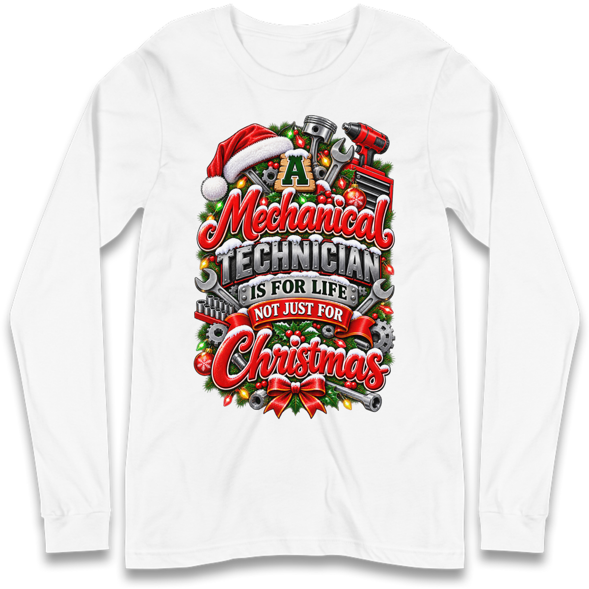 Mechanical Technician Christmas Long Sleeve T-Shirt