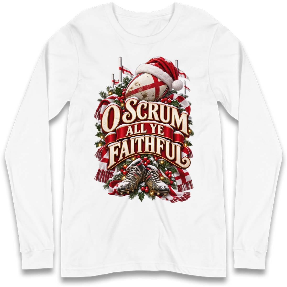 England Rugby Christmas Long Sleeve T-Shirt
