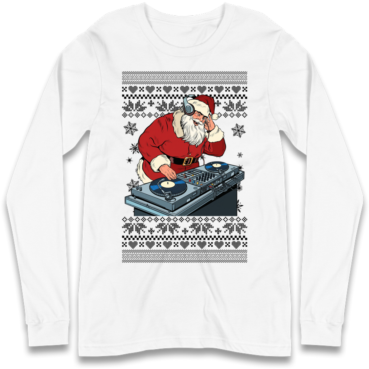 DJ Santa Christmas Long Sleeve T-Shirt