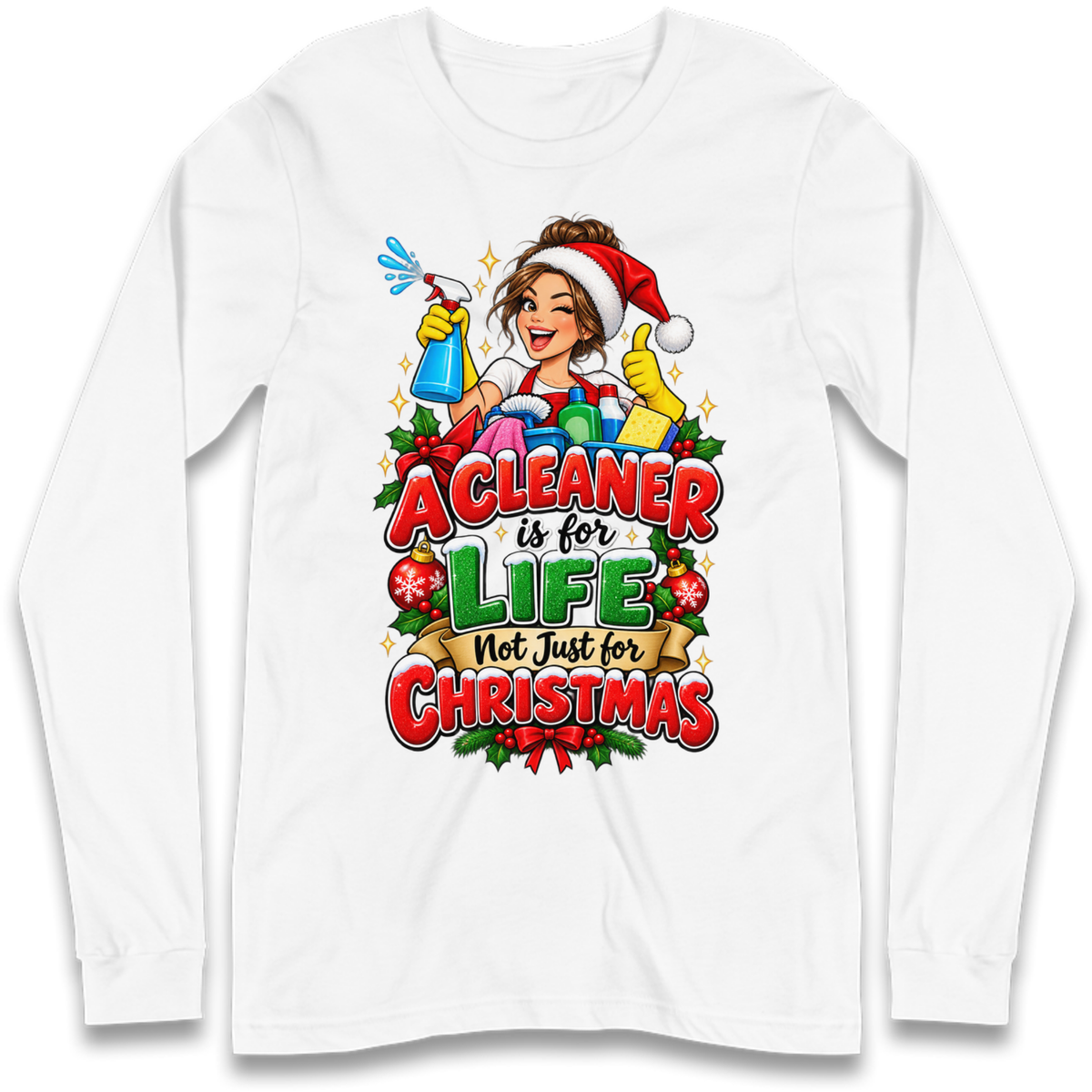 Cleaner Christmas Long Sleeve T-Shirt