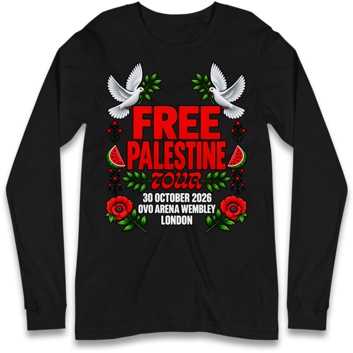 Macklemore and Friends Free Palestine Tour Long Sleeve T-Shirt