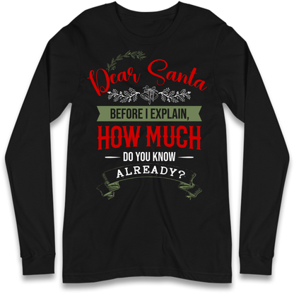 naughty christmas outfit Long Sleeve T-Shirt