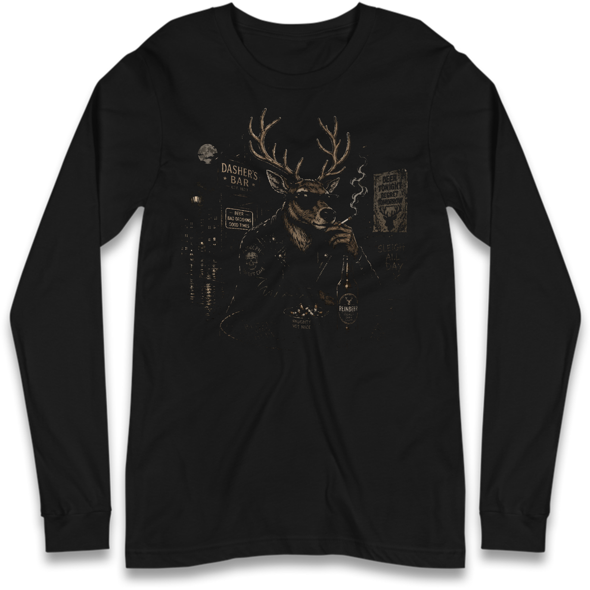 Reindeer Night Out Long Sleeve T-Shirt
