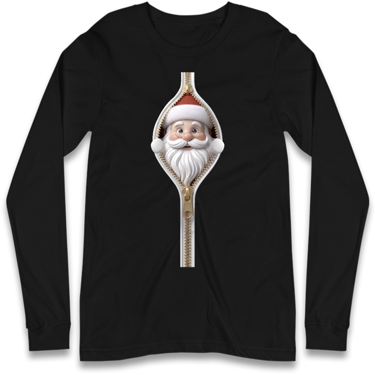 Santa Face Novelty Long Sleeve T-Shirt