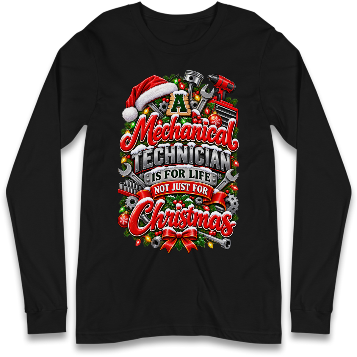 Mechanical Technician Christmas Long Sleeve T-Shirt