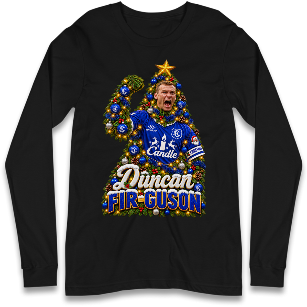 Duncan Ferguson Everton Christmas Long Sleeve T-Shirt