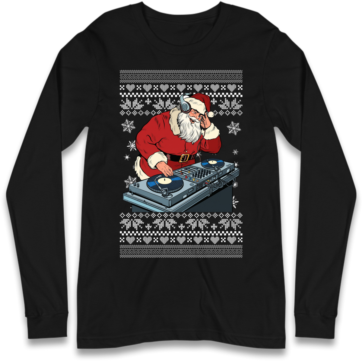 DJ Santa Christmas Long Sleeve T-Shirt