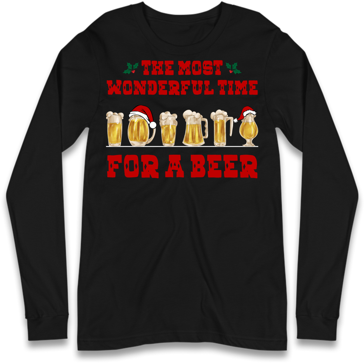 Festive Pint Graphic Long Sleeve T-Shirt