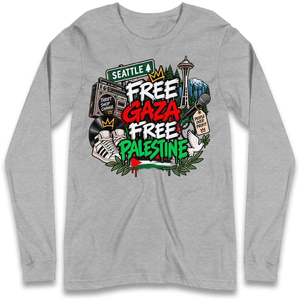Macklemore Ed Sheeran Tour Palestine Long Sleeve T-Shirt